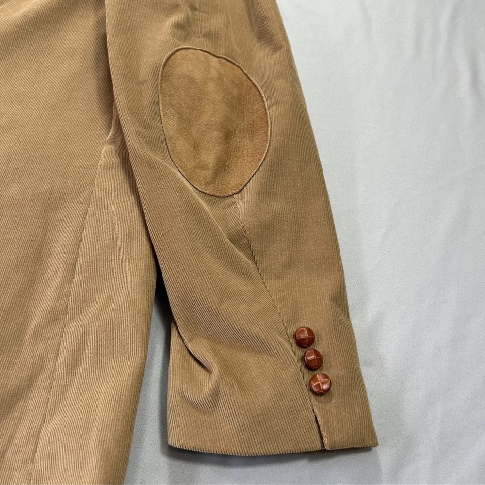VINTAGE Levis Blazer Mens 40 R Tan Corduroy Western Elbow Patch Coat Jacket - Picture 4 of 6